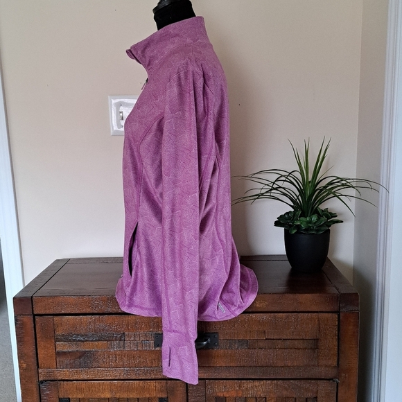 Mondetta Active Jacket Full Zip Stretch Performance Top Large Pink Print - Picture 4 of 14